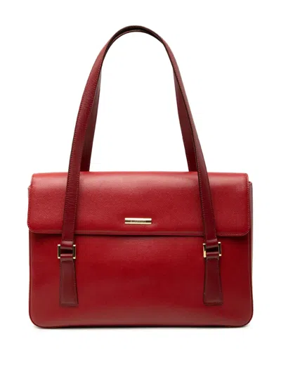 Pre-owned Burberry 2000-2025 Leather Handbag In Red