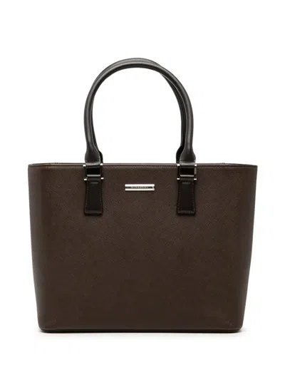 Pre-owned Burberry 2000-2025 Leather Tote Bag In Brown