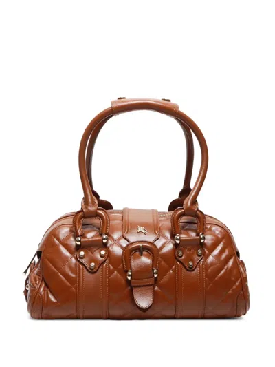 Pre-owned Burberry 2000s Boston Handbag In 褐色