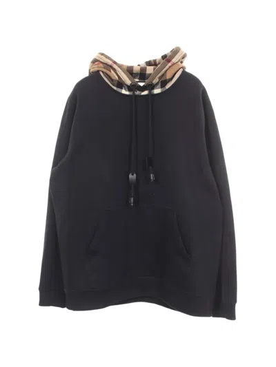 Pre-owned Burberry 2000s Check Hoodie In Black
