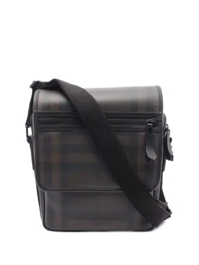 Pre-owned Burberry 2000s Check Shoulder Bag In Brown