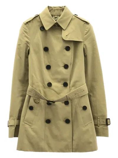 Pre-owned Burberry 2000s Double-breasted Cotton Trench Coat In Neutral