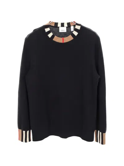 Pre-owned Burberry 2000s Icon Stripe Sweater In Black