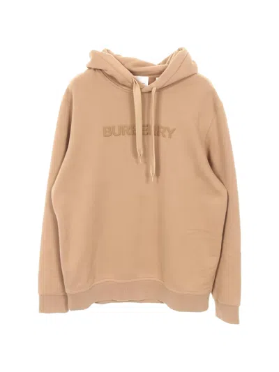 Pre-owned Burberry 2000s Logo-print Cotton Hoodie In Neutral
