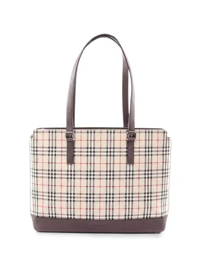 Burberry 2000s Nova Check Tote Bag In Neutral