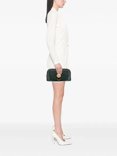 Pre-owned Burberry 2010-2017 Prorsum Grainy Nubuck Alma Owl Clutch Bag In Green