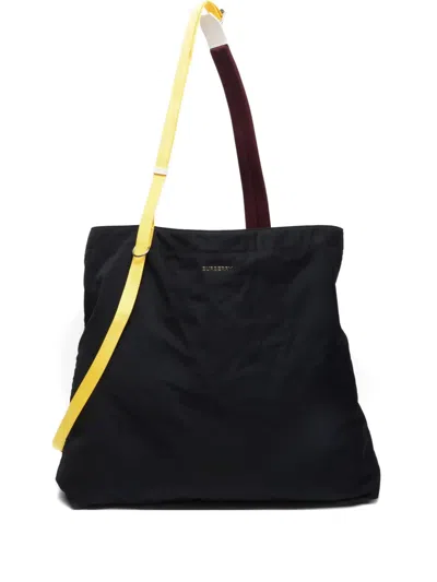 Pre-owned Burberry 2010-2020 Nylon Tote Bag In Black