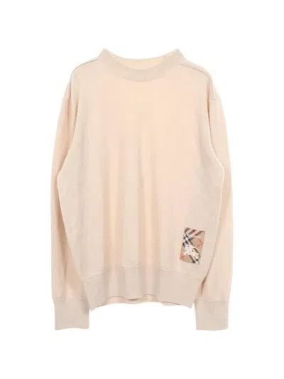 Pre-owned Burberry 2010 Logo-patch Crew-neck Sweater In Neutrals