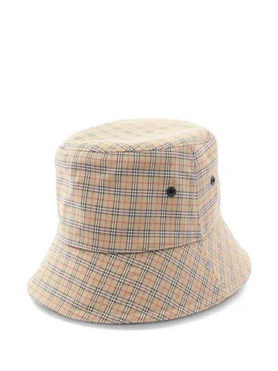 Pre-owned Burberry 2010 Nova Check Bucket Hat In Neutrals