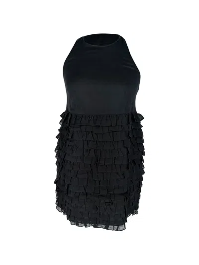 Pre-owned Burberry 2010-2020s Tiered Mini Dress In Black