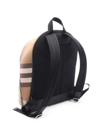 Pre-owned Burberry 2010s Check Canvas Backpack In Neutrals