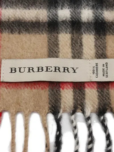 Pre-owned Burberry 2010s Check Fringed Scarf In Neutral