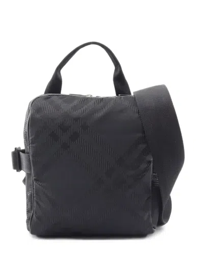 Pre-owned Burberry 2010s Check Jacquard Tote Bag In Black