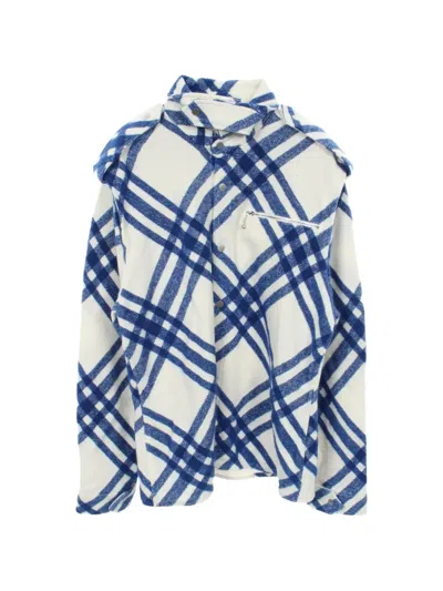 Pre-owned Burberry 2010s Check Shirt Jacket In White