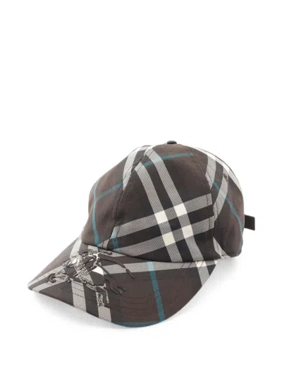 Burberry 2010s Checked Cap In Brown