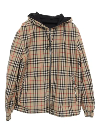 Pre-owned Burberry 2010s Checked Reversible Jacket In Black