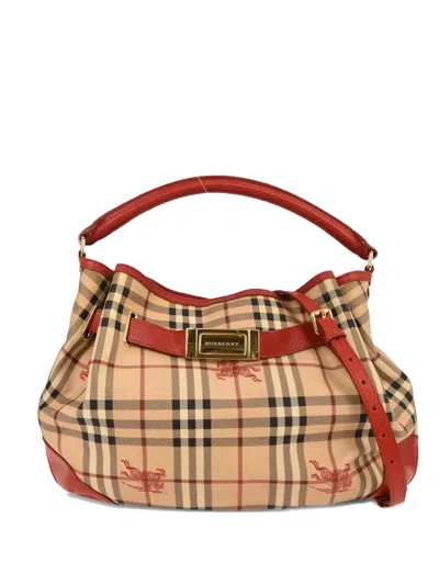 Pre-owned Burberry 2010s Checked Tote Bag In Neutral