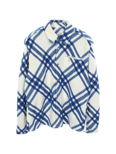 Pre-owned Burberry 2010s Check-print Shirt Jacket In White