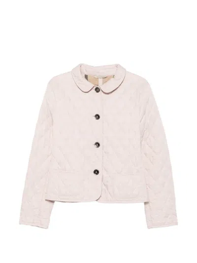 Pre-owned Burberry 2010s Diamond-quilted Peter Pan Collar Jacket In Pink