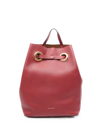 Pre-owned Burberry 2010s Drawstring Leather Backpack In Red