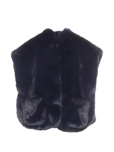 Pre-owned Burberry 2010s Faux-fur Patch-pocket Gilet In Blue