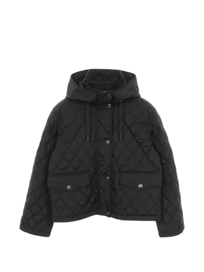 Pre-owned Burberry 2010s Hooded Quilted Jacket In Black