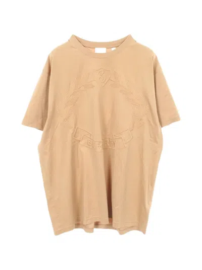 Pre-owned Burberry 2010s Logo-embroidered T-shirt In Neutrals