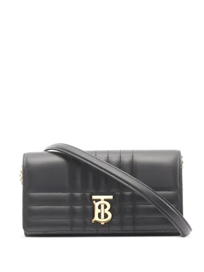 Pre-owned Burberry 2010s Lola Leather Logo Shoulder Bag In Black