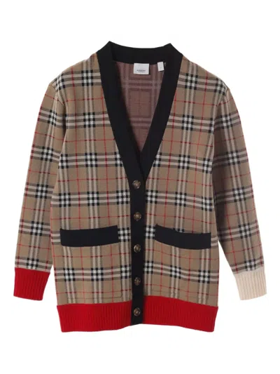Pre-owned Burberry 2010s Nova-check Cardigan In Neutral
