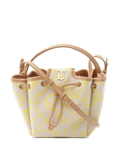 Pre-owned Burberry 2010s Peony Canvas Bucket Bag