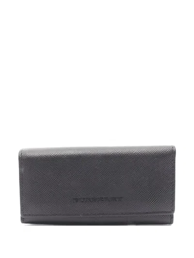 Pre-owned Burberry 2010s Ring-chain Leather Keyrings In Black