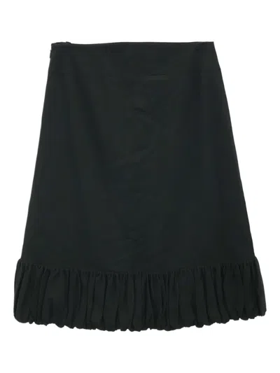 Pre-owned Burberry 2010s Ruffled-hem Skirt In Black