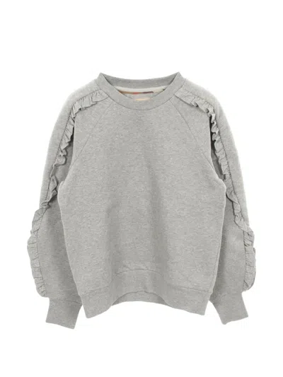Pre-owned Burberry 2010s Ruffled Sweatshirt In Gray