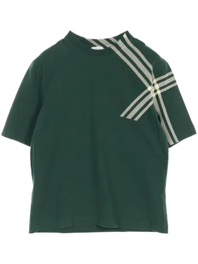Pre-owned Burberry 2010s Stripe-detail T-shirt In Green