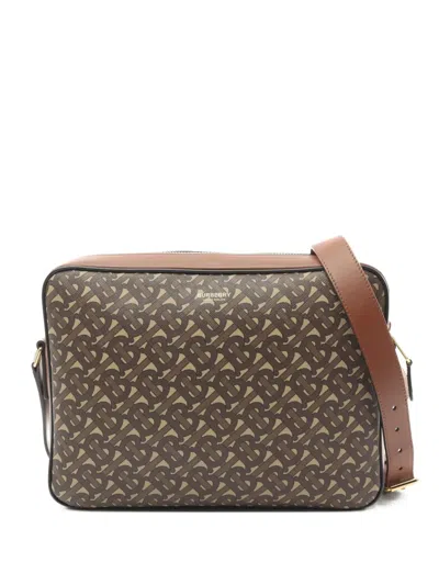 Pre-owned Burberry 2010s Tb-monogram Shoulder Bag In Brown