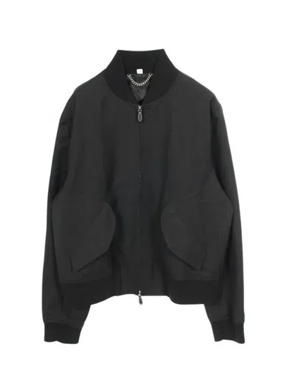 Pre-owned Burberry 2010s Zip-up Wool Jacket In Black