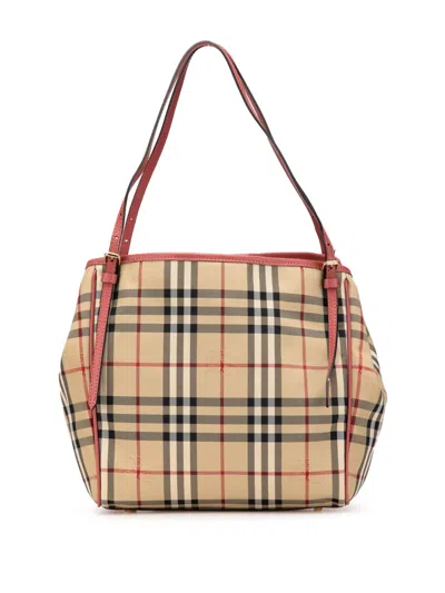 Pre-owned Burberry 2012-2024 Small Haymarket Check Canvas Canterbury Tote Bag