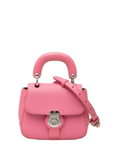 Pre-owned Burberry 2017-2026 Mini Trench Calfskin Dk88 Top Handle Bag Satchel In Pink