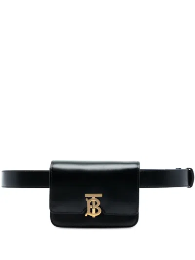 Pre-owned Burberry 2018-2023 Leather Tb Belt Bag In Black