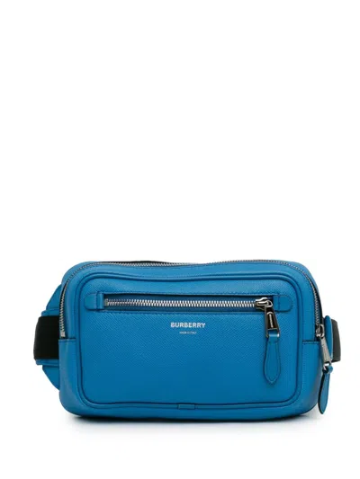 Pre-owned Burberry 2018-2023 Paddy Logo Belt Bag In Blue