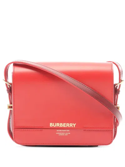 Pre-owned Burberry 2018-2023 Small Calfskin Grace Crossbody Bag In Red