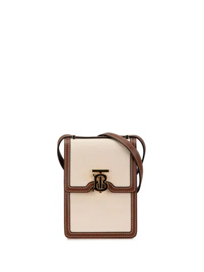 Pre owned Burberry 2018 2023 Tb Canvas Robin Crossbody Bag In Brown ModeSens