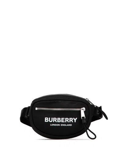 Pre-owned Burberry 2018-2024 Nylon Logo Cannon Belt Bag In Black