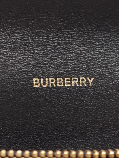 Pre-owned Burberry 2018-2025 Grained Calfskin Monogram Motif Wallet Long Wallets In Black