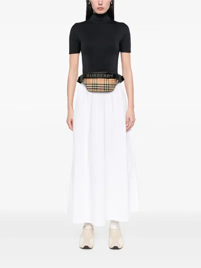 Pre-owned Burberry 2018-2025 House Check Nylon Sonny Belt Bag In Brown