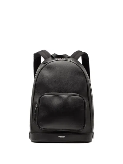 Pre-owned Burberry 2018-2025 Leather Rocco Backpack In Black