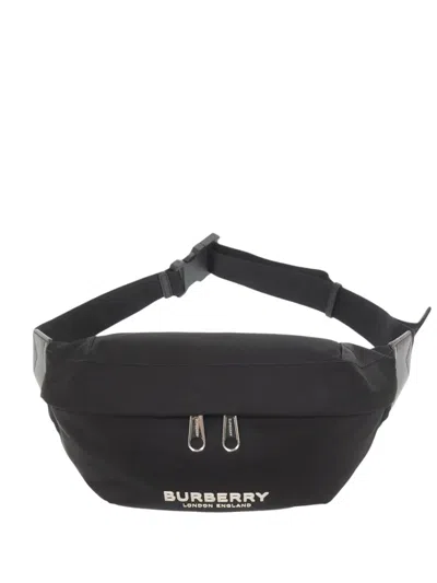 Pre-owned Burberry 2018-2023 Nylon Sonny Logo Belt Bag In Black
