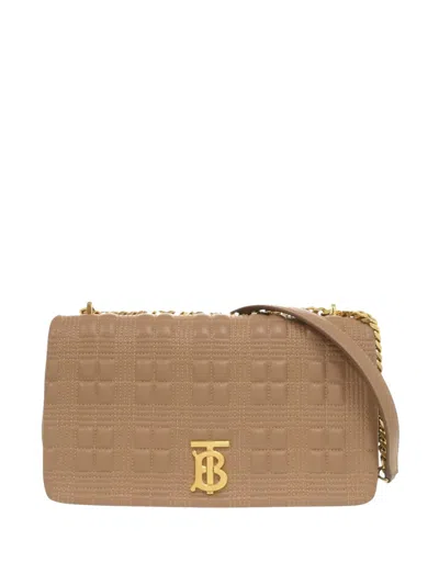 Pre-owned Burberry 2018-2026 Medium Quilted Lambskin Lola Crossbody Bag In Brown