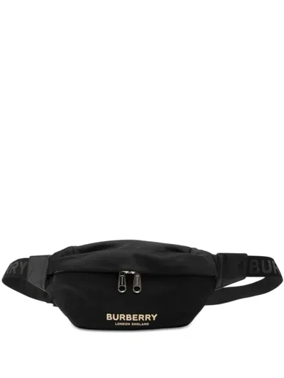 Pre-owned Burberry 2018-2026 Nylon Sonny Belt Bag In Black