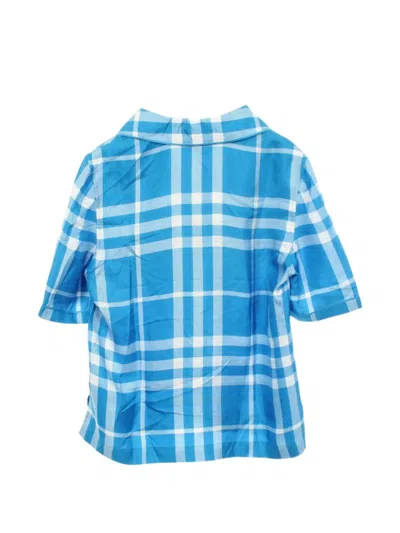 Pre-owned Burberry 2020s Check-pattern Short-sleeve Shirt In Blue